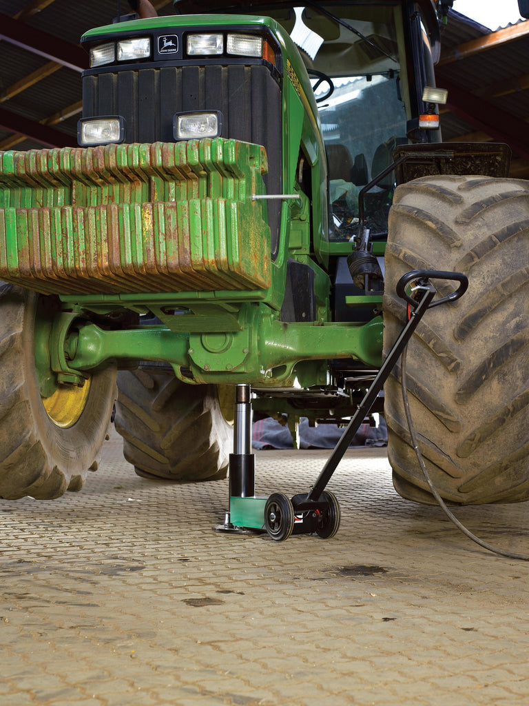 Air hydraulic jack, 22-ton, 1-stage cylinder, extra high