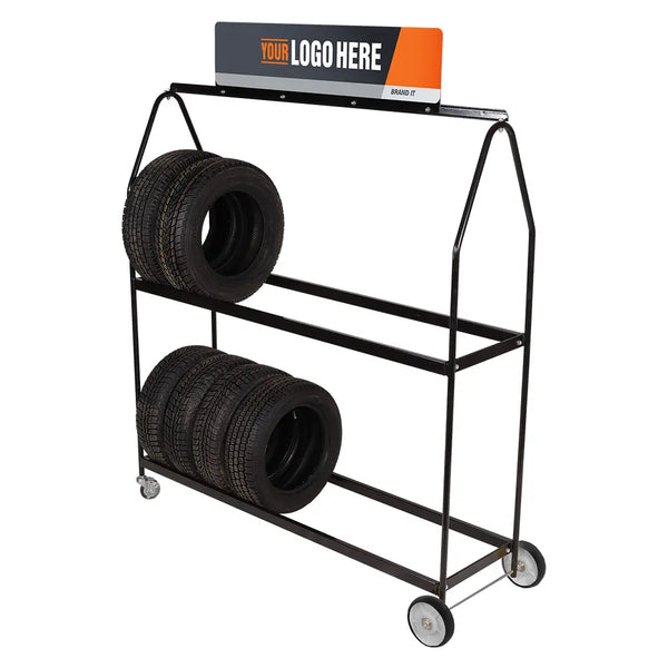 Mobile tire display rack